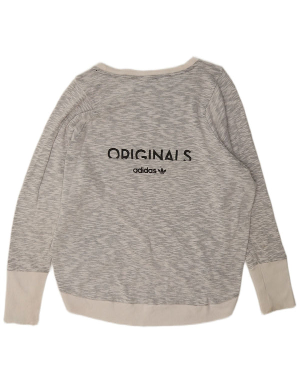 Γυναικεία γραφικά υπερμεγέθη φούτερ Adidas UK 14 Large Grey Flecked