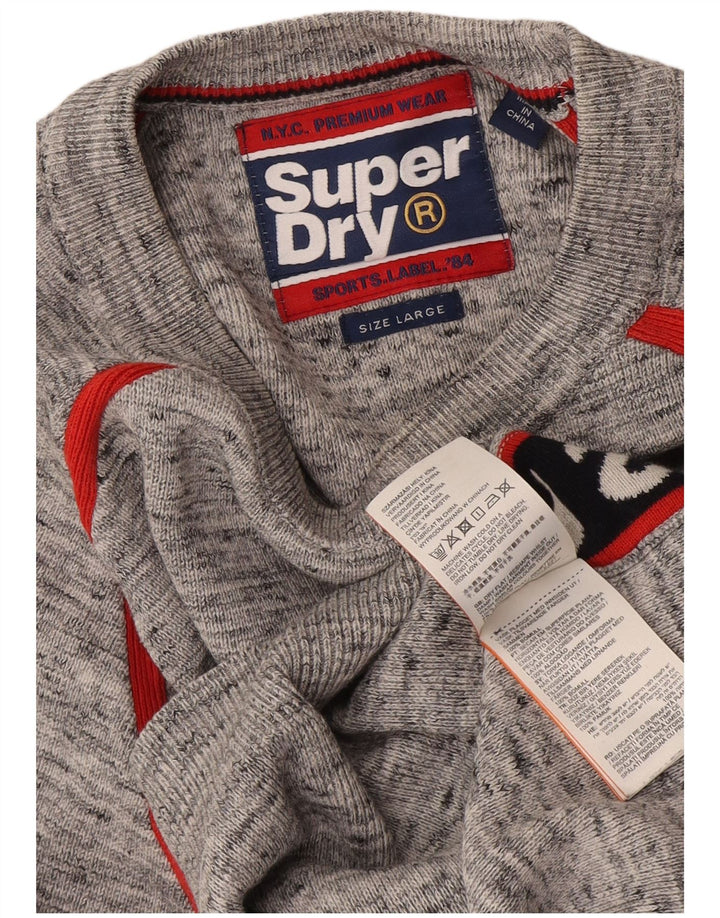 Ανδρικό πουλόβερ Superdry Graphic Crew Jumper με μεγάλο γκρι χρώμα