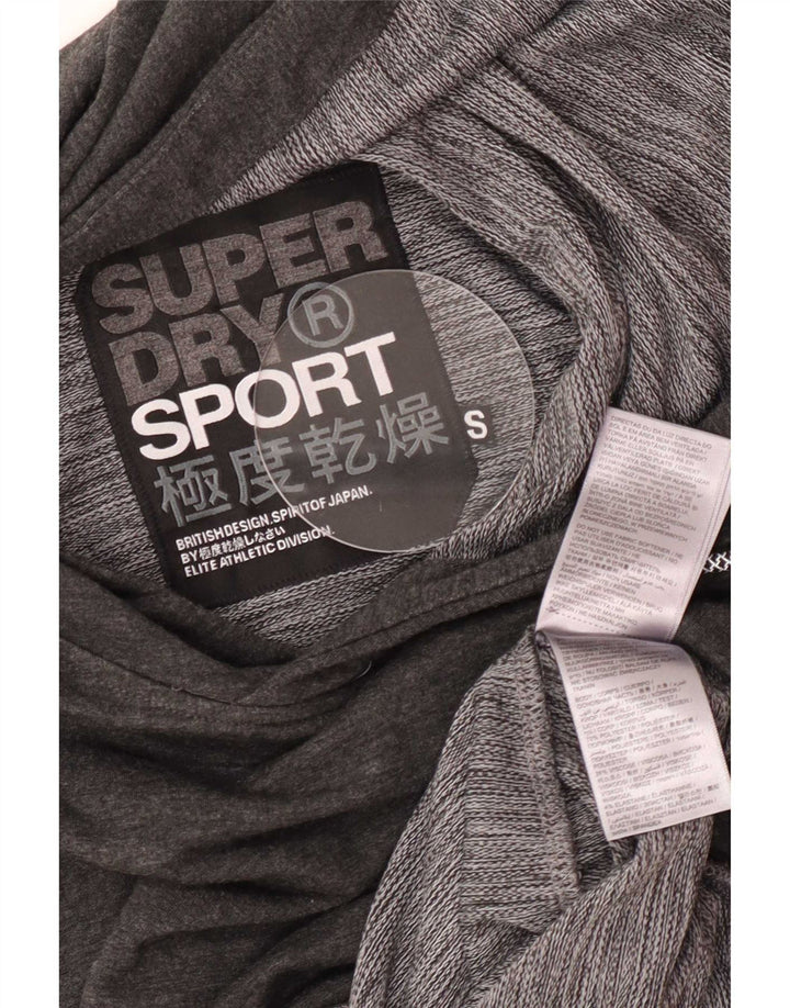 Superdry Ανδρικό αμάνικο μπλουζάκι με κουκούλα από μικρό γκρι πολυεστέρα