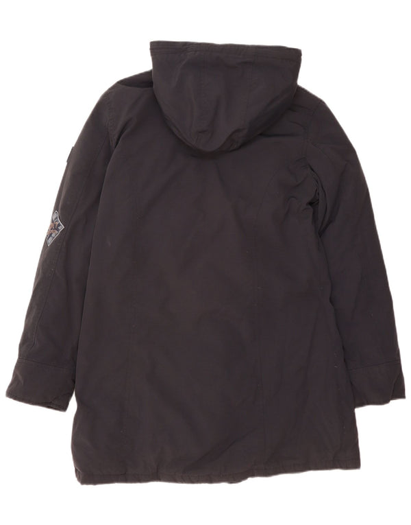 Best Company Γυναικείο παλτό με κουκούλα με επένδυση UK 14 Medium Navy Blue Nylon