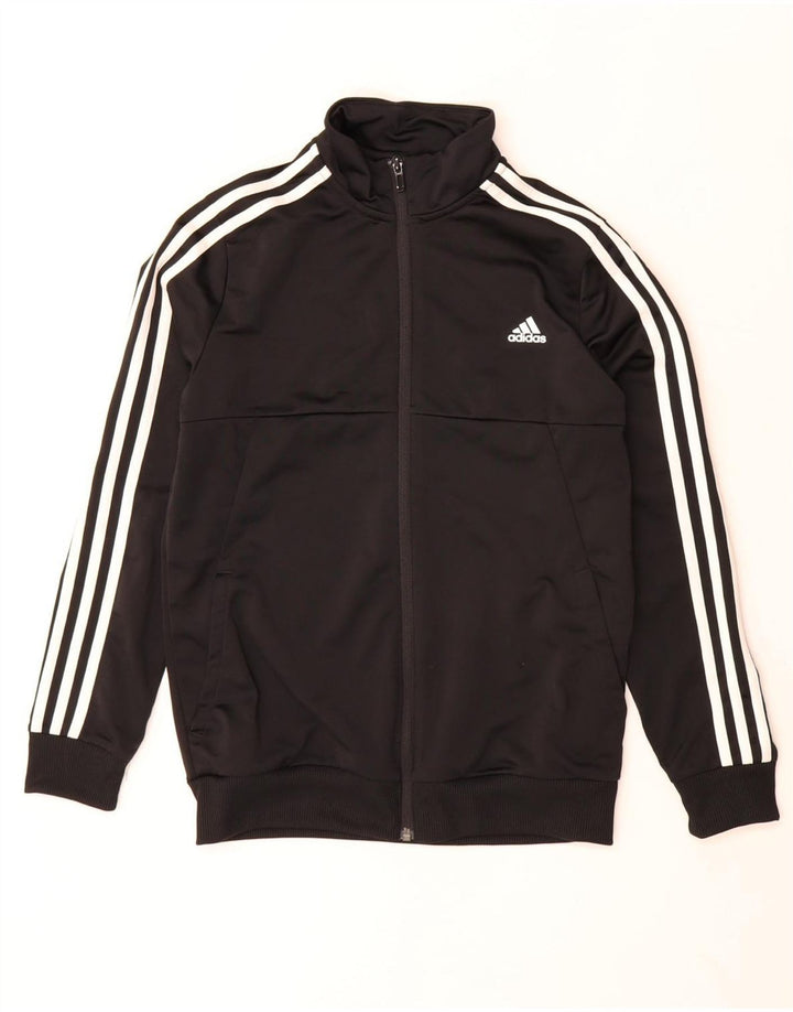 Adidas Boys Climalite Tracksuit Top Jacket 13-14 Years Black Polyester