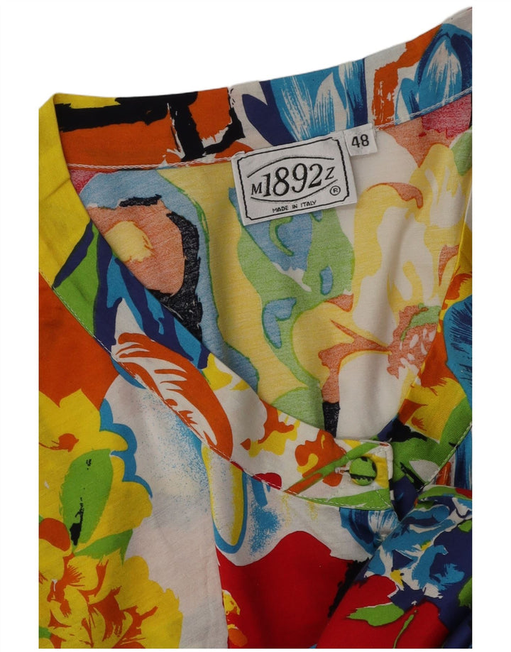 Vintage Γυναικεία Μπλούζα Τοπ IT 48 XL Πολύχρωμο Floral
