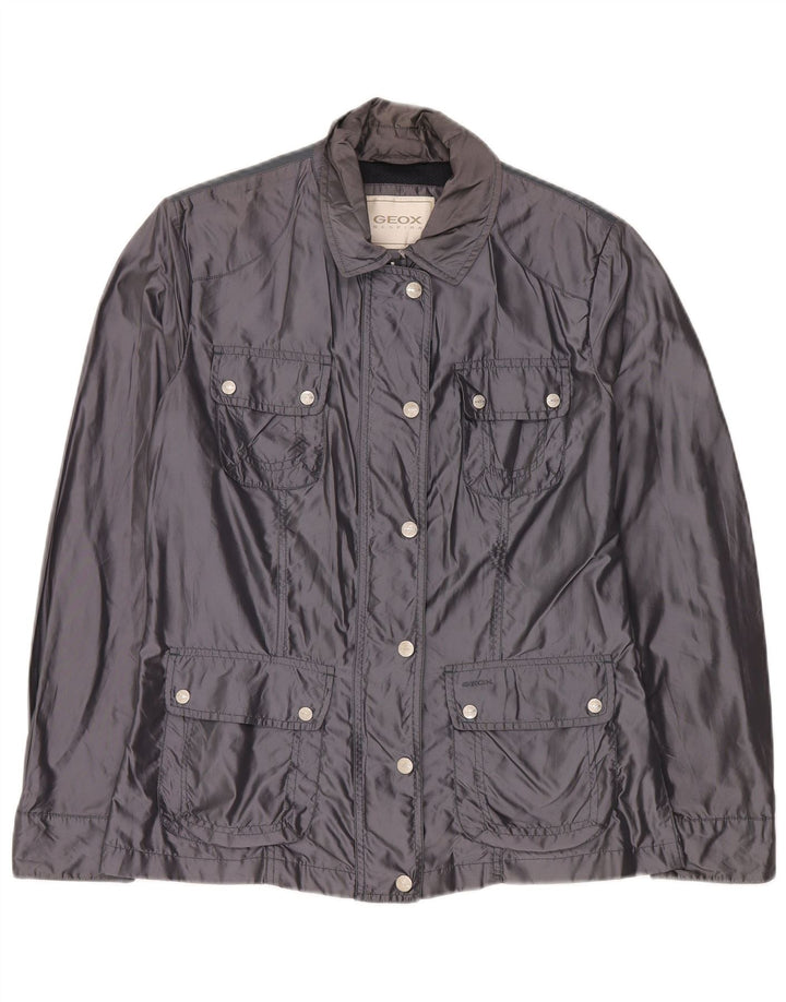 Geox Womens Oversized Utility Jacket UK 10 Small Navy Blue Polyamide