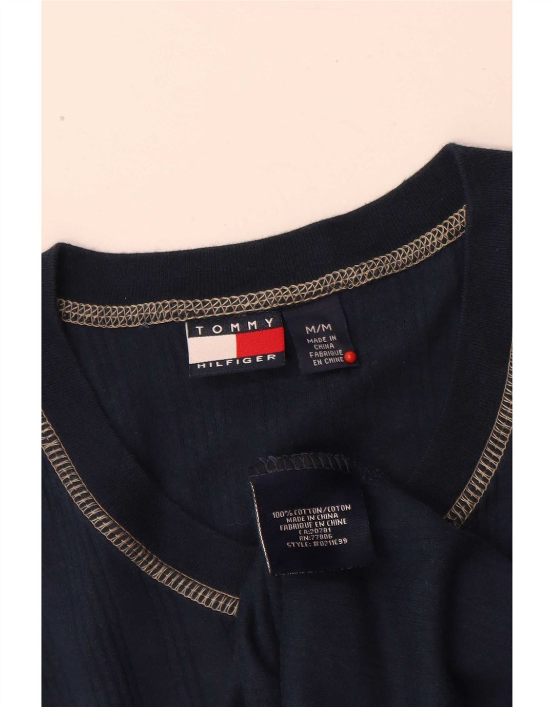 Ανδρικό T-Shirt Tommy Hilfiger Τοπ μεσαίου μπλε βαμβακερό