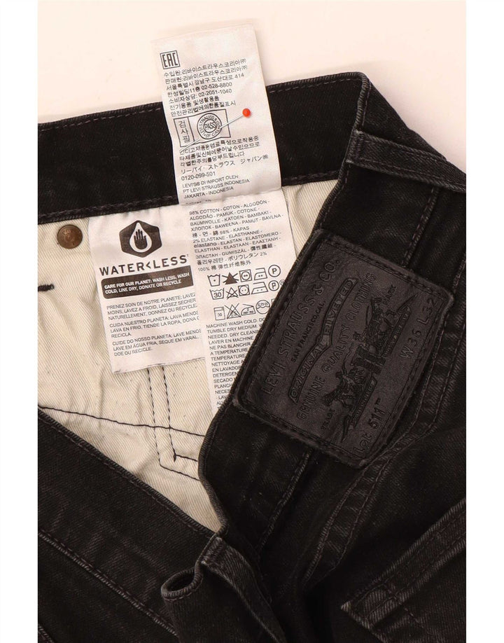 Levi's Mens 511 Slim Jeans W36 L32 Μαύρο βαμβακερό
