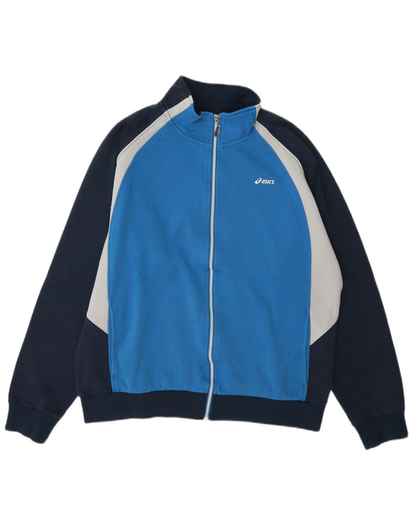 Ανδρική φόρμα γυμναστικής γραφική Asics Top Jacket 2XL Blue Colourblock Βαμβακερό