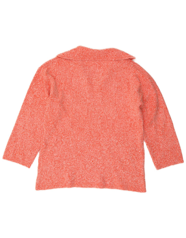 Zara γυναικείο πουλόβερ πόλο με λαιμόκοψη UK 10 Small Orange Flecked