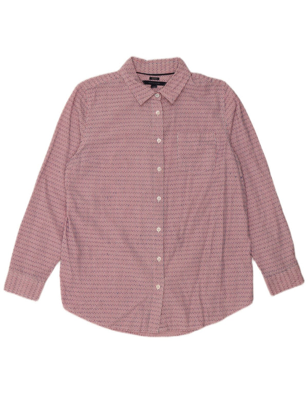 TOMMY HILFIGER Womens Boyfriend Fit Shirt UK 16 Large Pink Pinstripe