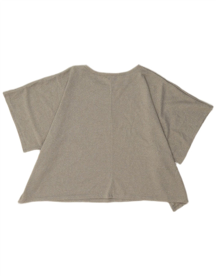 Zara Γυναικεία Crop Oversized Μπλούζα Τοπ UK 14 Medium Beige Flecked