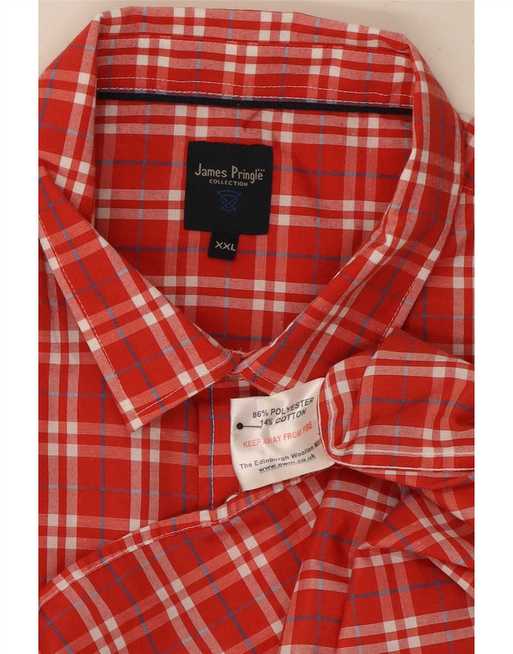 Ανδρικό κοντομάνικο πουκάμισο James Pringle 2XL Red Check Polyester