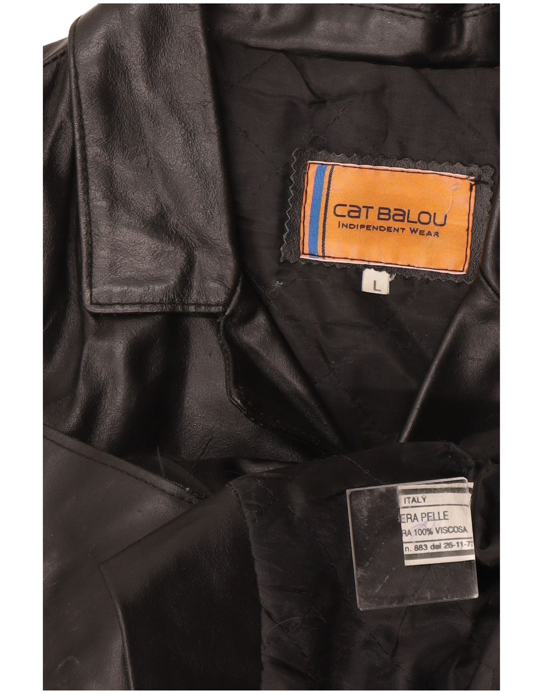 Catbalou Ανδρικό Δερμάτινο Παλτό UK 40 Large Black Leather