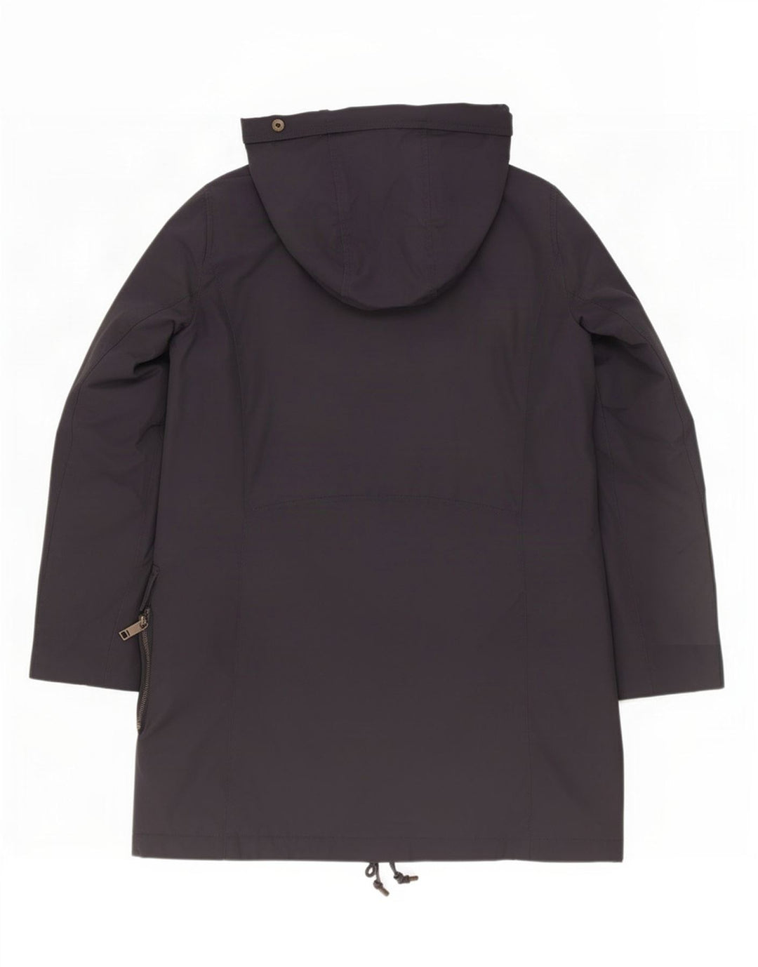 Zara Γυναικείο παλτό με κουκούλα με επένδυση UK 12 Medium Navy Blue Polyamide