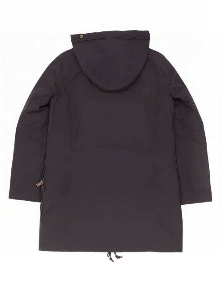 Zara Γυναικείο παλτό με κουκούλα με επένδυση UK 12 Medium Navy Blue Polyamide