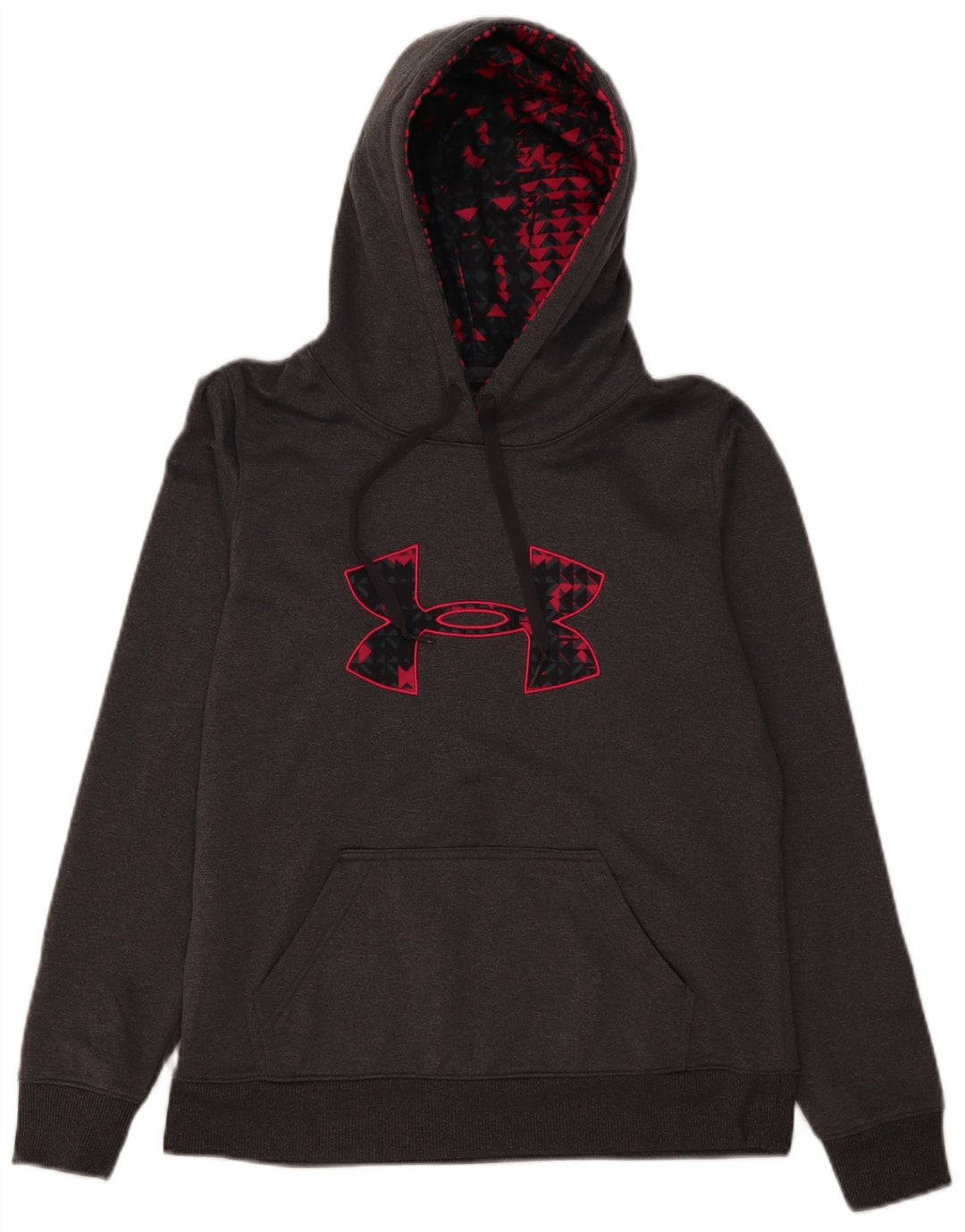 Under Armour Womens Graphic Oversized Hoodie Jumper UK 10 Small Grey