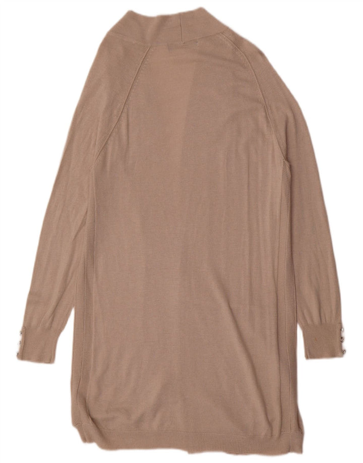 Marks & Spencer Γυναικείο Longline ανοιχτό πουλόβερ ζακέτα UK 8 Small Beige