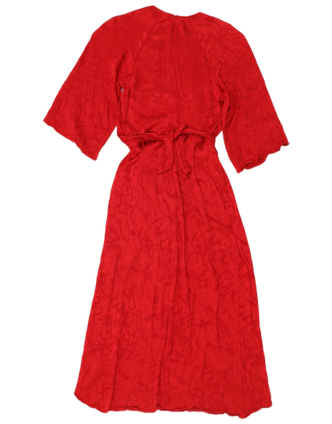 Zara Γυναικείο Maxi Φόρεμα UK 10 Μικρή κόκκινη βισκόζη