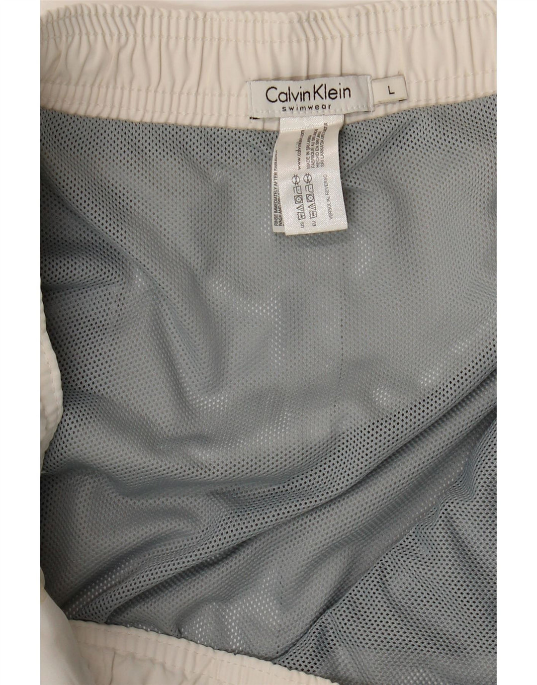 Calvin Klein Ανδρικό γραφικό σορτς κολύμβησης μεγάλο λευκό πολυεστέρα