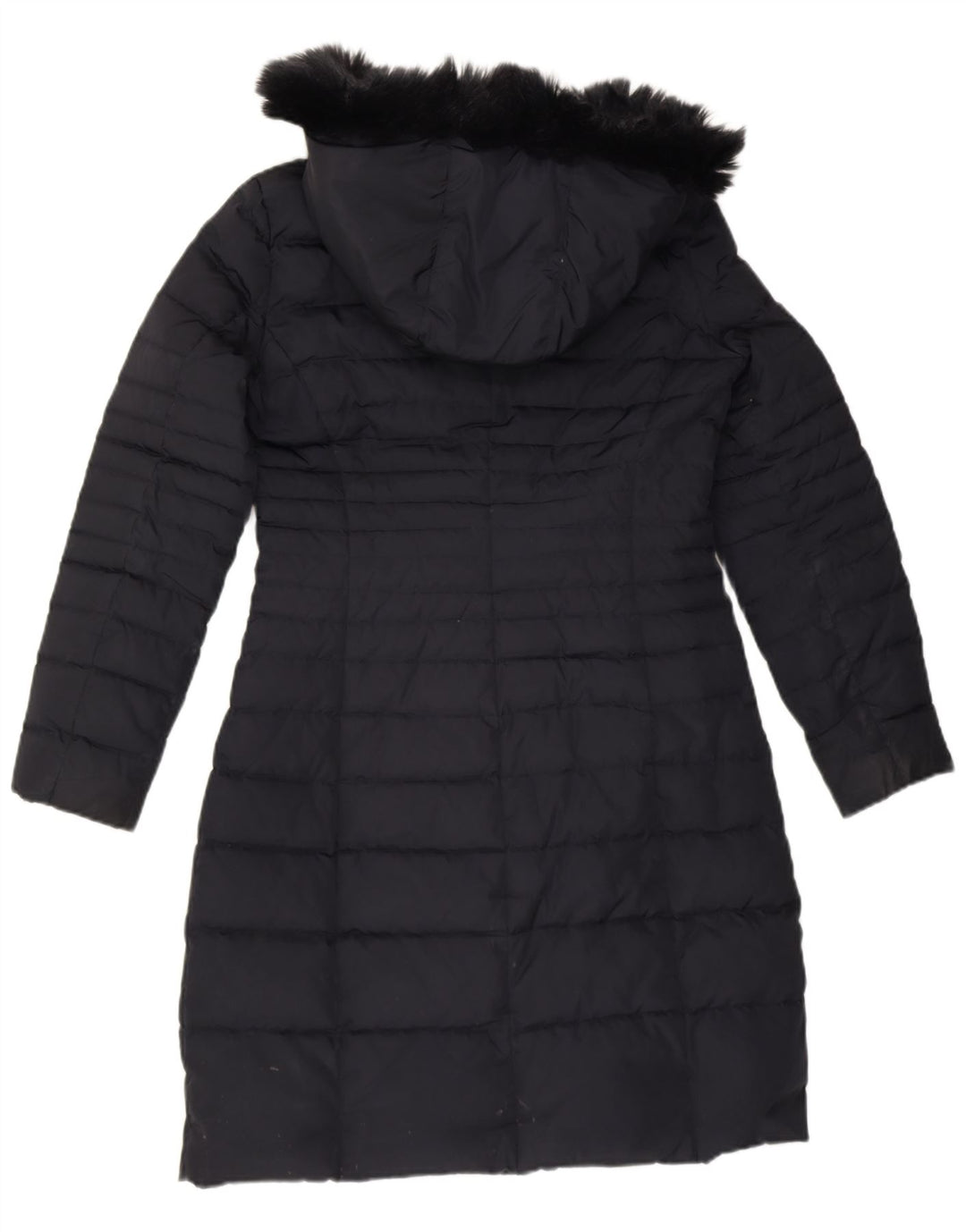 ARMANI JEANS Womens Hooded Padded Coat IT 42 Medium Black Polyester