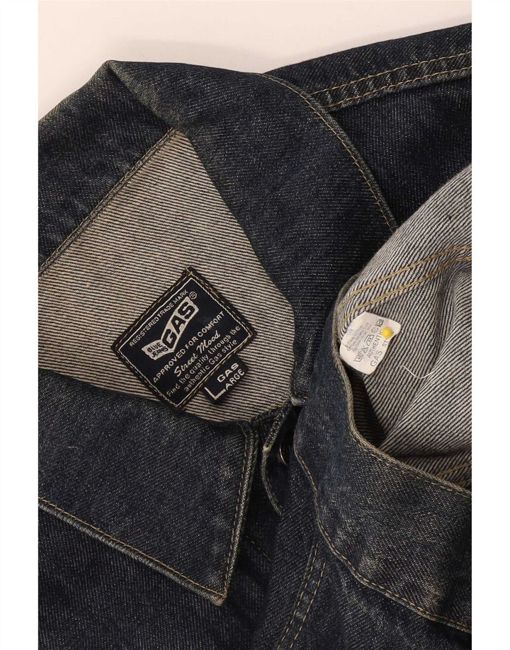 Gas Γυναικείο Τζιν Μπουφάν UK 16 Large Navy Blue Cotton