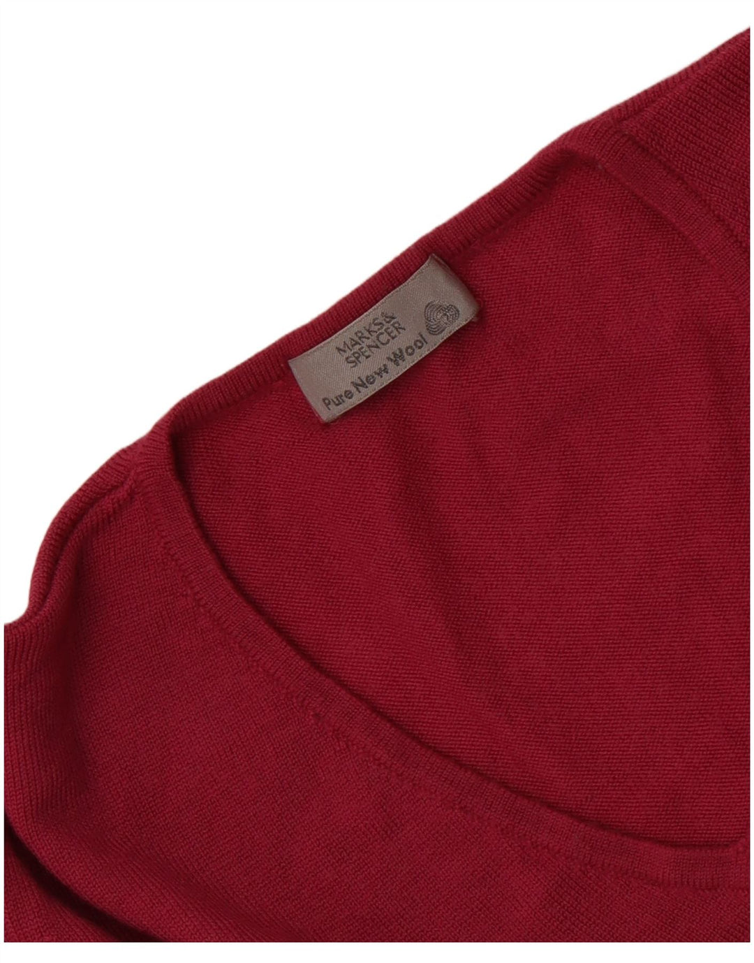 Marks & Spencer Γυναικείο πουλόβερ με λαιμόκοψη σε V UK 14 Medium Pink New Wool