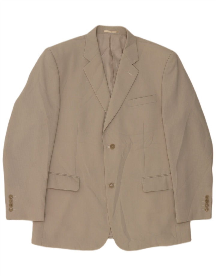 Vintage Ανδρικό τζάκετ με 2 κουμπιά σακάκι UK 44 2XL Γκρι Πολυεστέρας