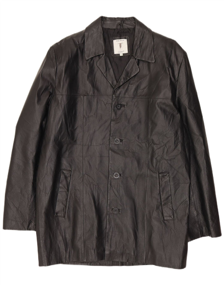 CONBIPEL Ανδρικό Δερμάτινο Παλτό IT 50 Large Μαύρο Δερμάτινο