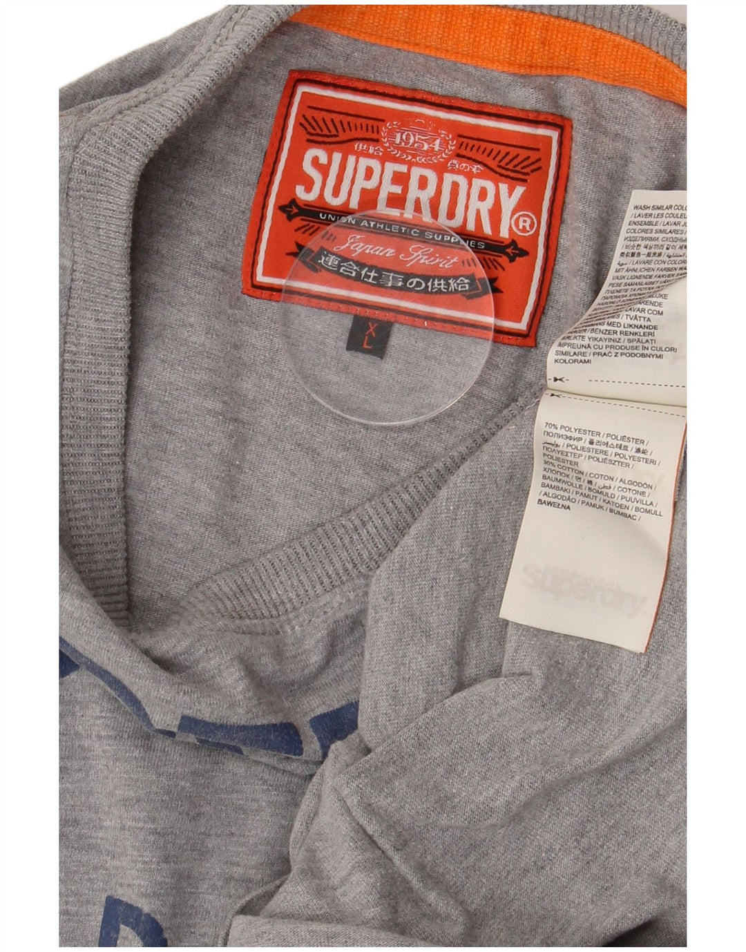 Ανδρικό γραφικό T-Shirt SUPERDRY Τοπ XL Γκρι βαμβακερό