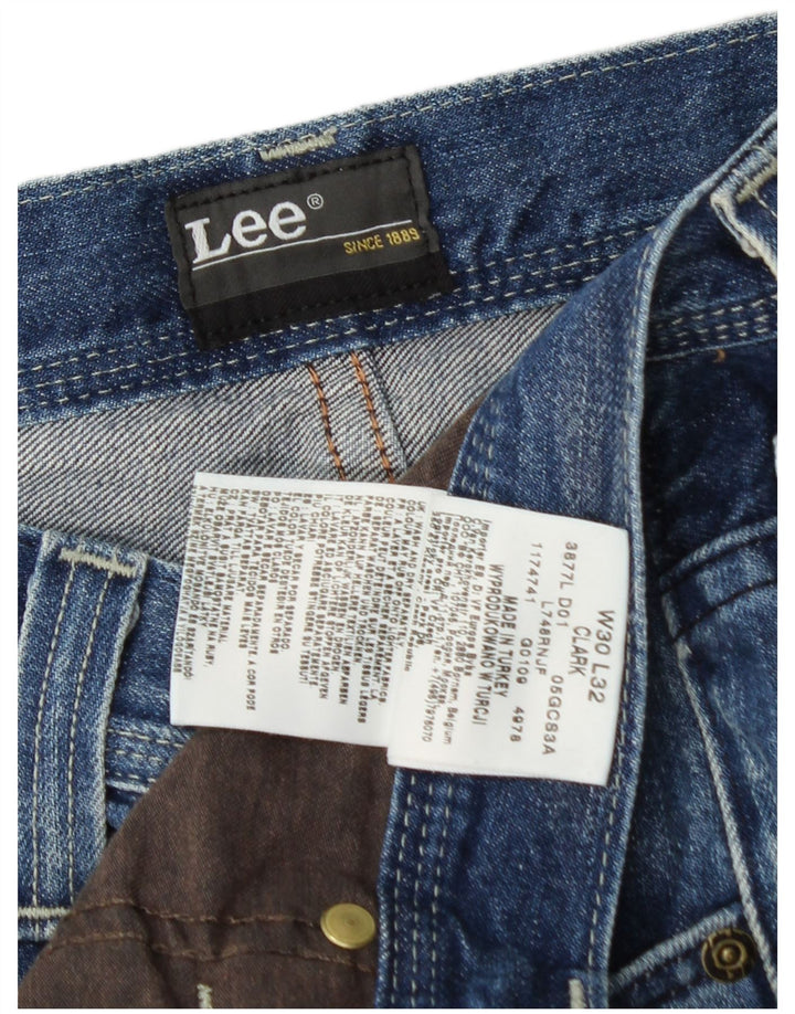 LEE Womens Clark Straight Jeans W30 L26 Blue Cotton