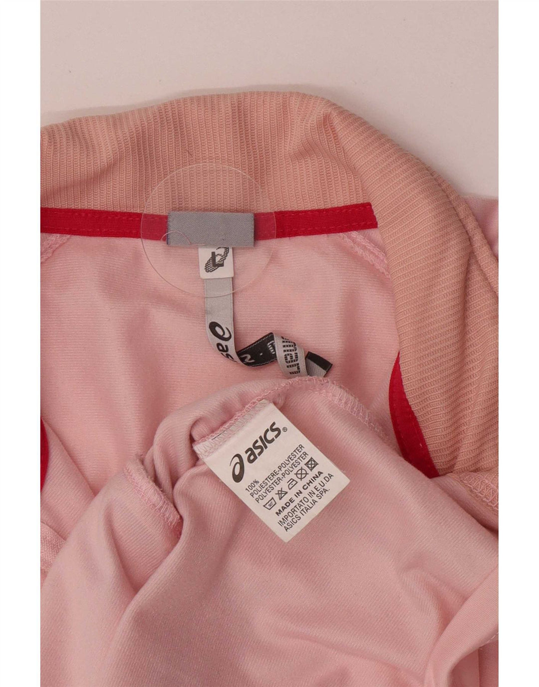 Γυναικεία αθλητική φόρμα Asics Top Jacket UK 16 Large Pink Colourblock Polyester
