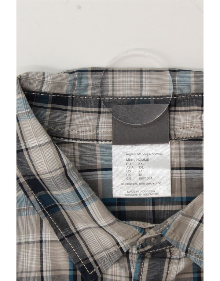 Ανδρικό κοντομάνικο πουκάμισο JACK WOLFSKIN UK 48 2XL Μπλε βαμβακερό