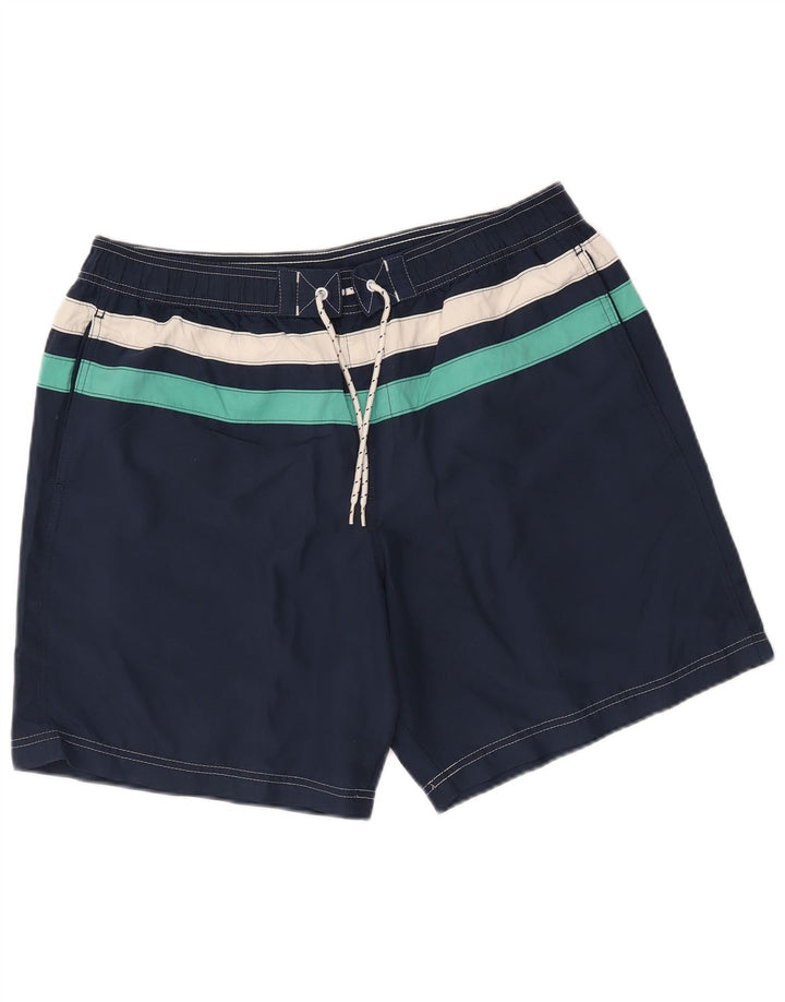 Ανδρικό σορτς κολύμβησης Marks & Spencer XL Navy Blue ριγέ πολυεστέρα