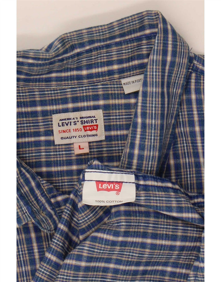 Ανδρικό πουκάμισο Levi's Large Blue Check Cotton