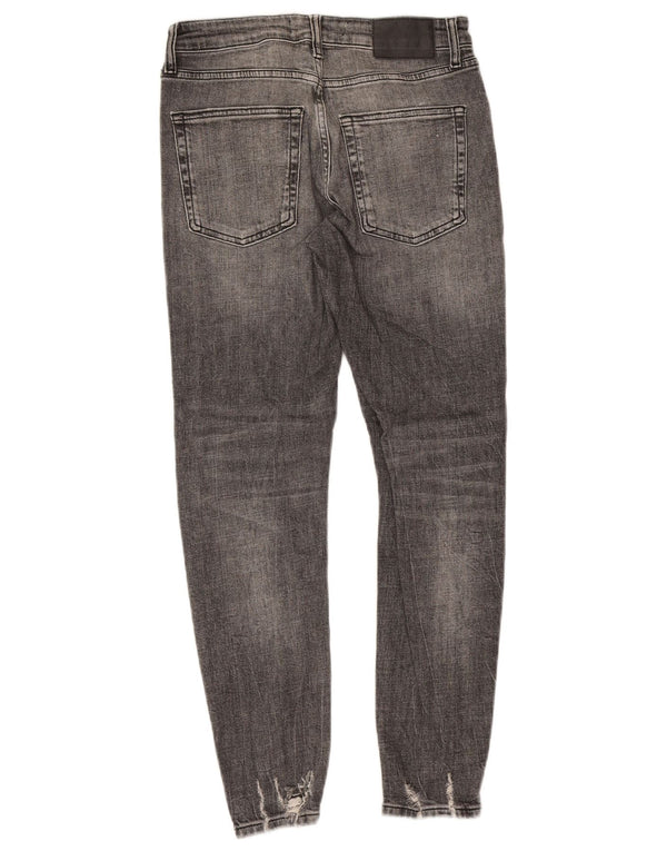Zara Mens Distressed Skinny Jeans EU 38 Small W30 L27 Grey Cotton