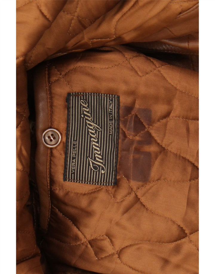 VINTAGE Ανδρικό δερμάτινο παλτό UK 40 Μεγάλο καφέ δέρμα