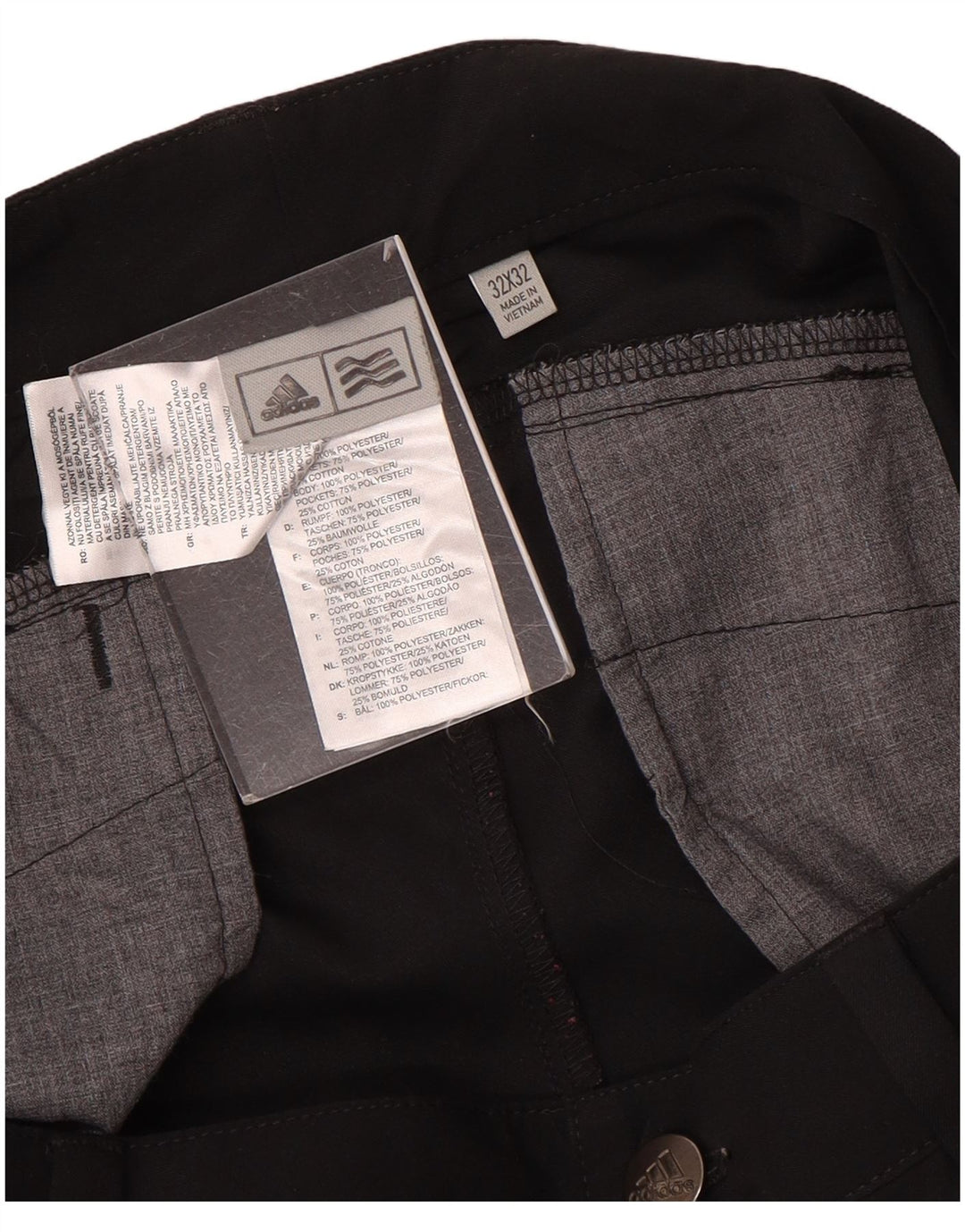 Ανδρικό παντελόνι Chino Adidas Slim W32 L32 Μαύρο πολυεστέρα