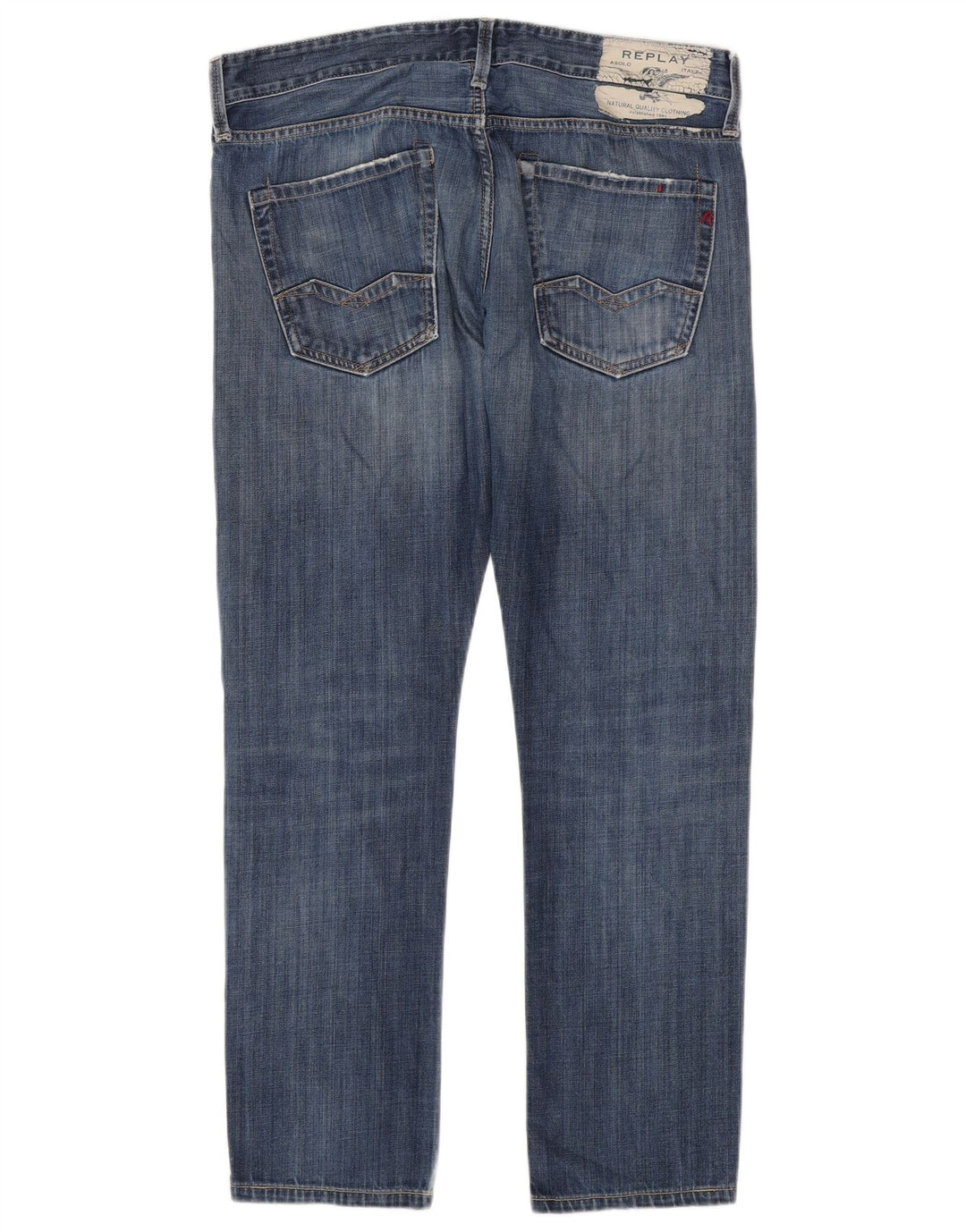 Replay Mens Waitom Distressed Slim Jeans W36 L30 Blue