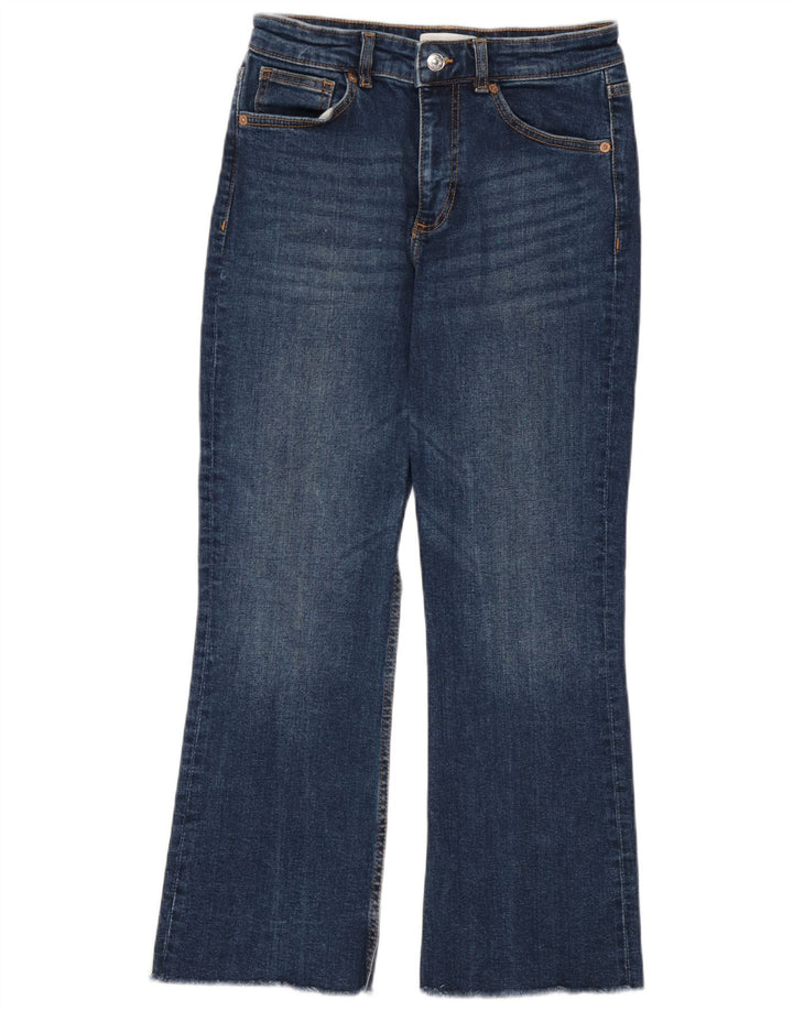 Zara Γυναικεία Crop Bootcut Jeans EU 38 Small W28 L26 Blue Cotton