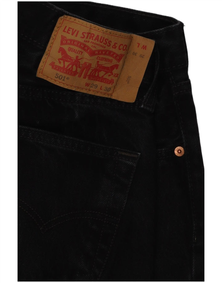 Levi's Mens 501 Straight Jeans W29 L30 Μαύρο Βαμβακερό