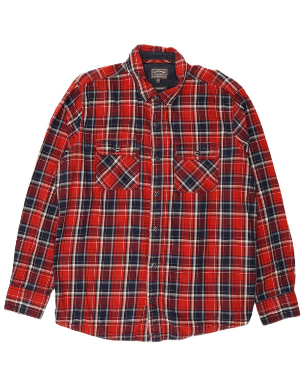 Ανδρικό φανελένιο πουκάμισο Fat Face XL Red Check Cotton
