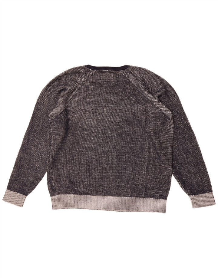 Jack & Jones Ανδρικό πουλόβερ με λαιμόκοψη XL Γκρι βαμβακερό
