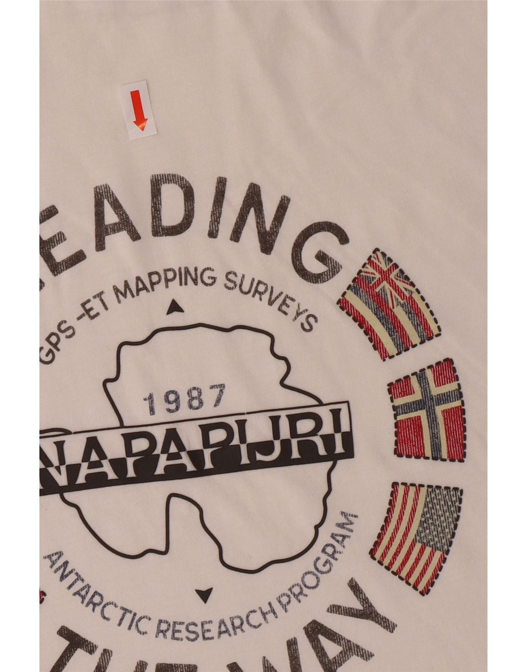 Μπλουζάκι Napapijri Ανδρικό γραφικό T-Shirt Small Off White Βαμβακερό