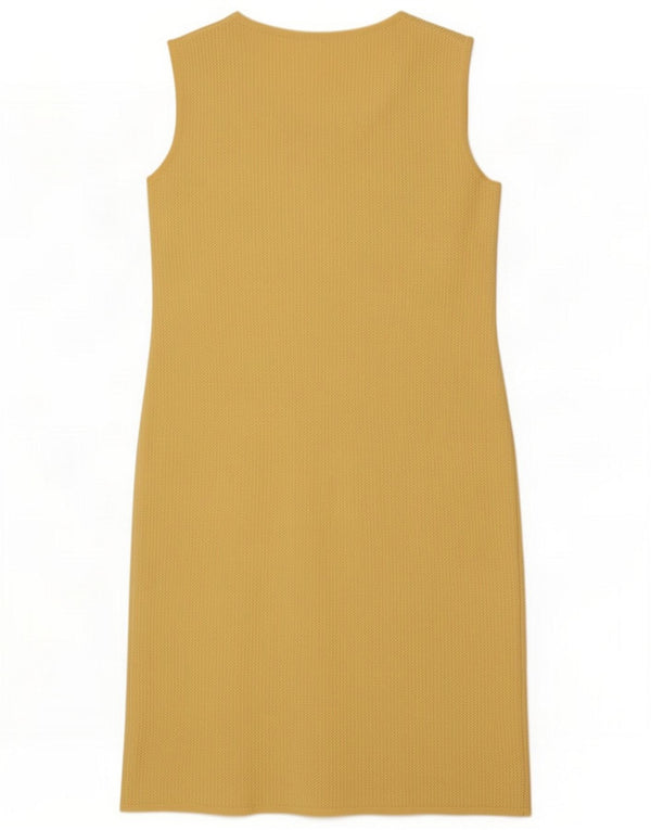 Vintage γυναικείο αμάνικο φόρεμα UK 10 Small Yellow
