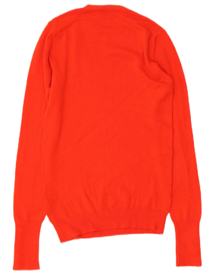ZARA Womens Crew Neck Jumper Sweater UK 8 Small Red Viscose