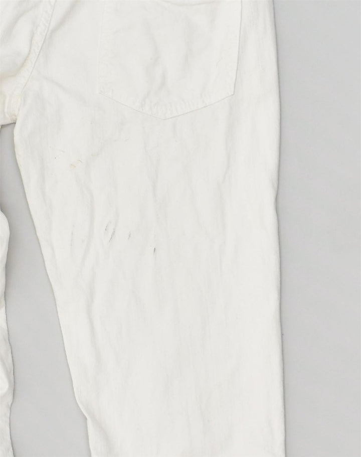 JUST CAVALLI Womens Straight Casual Trousers W29 L28  White Cotton | Vintage Just Cavalli | Thrift | Second-Hand Just Cavalli | Used Clothing | Messina Hembry 