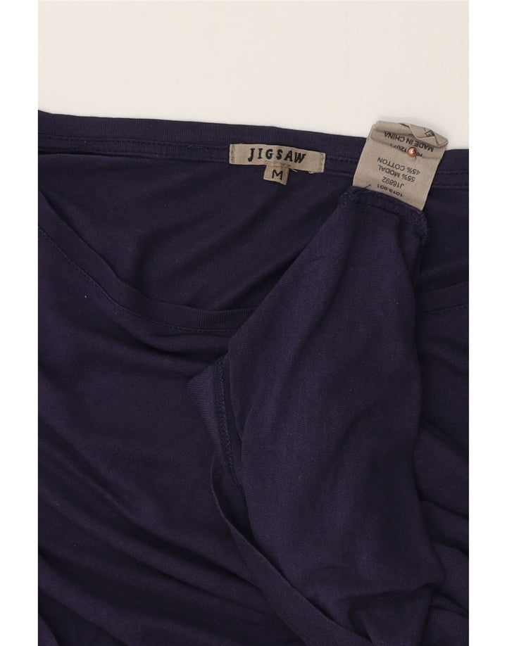 JIGSAW Γυναικείο τοπ μακρυμάνικο UK 14 Medium Navy Blue Modal