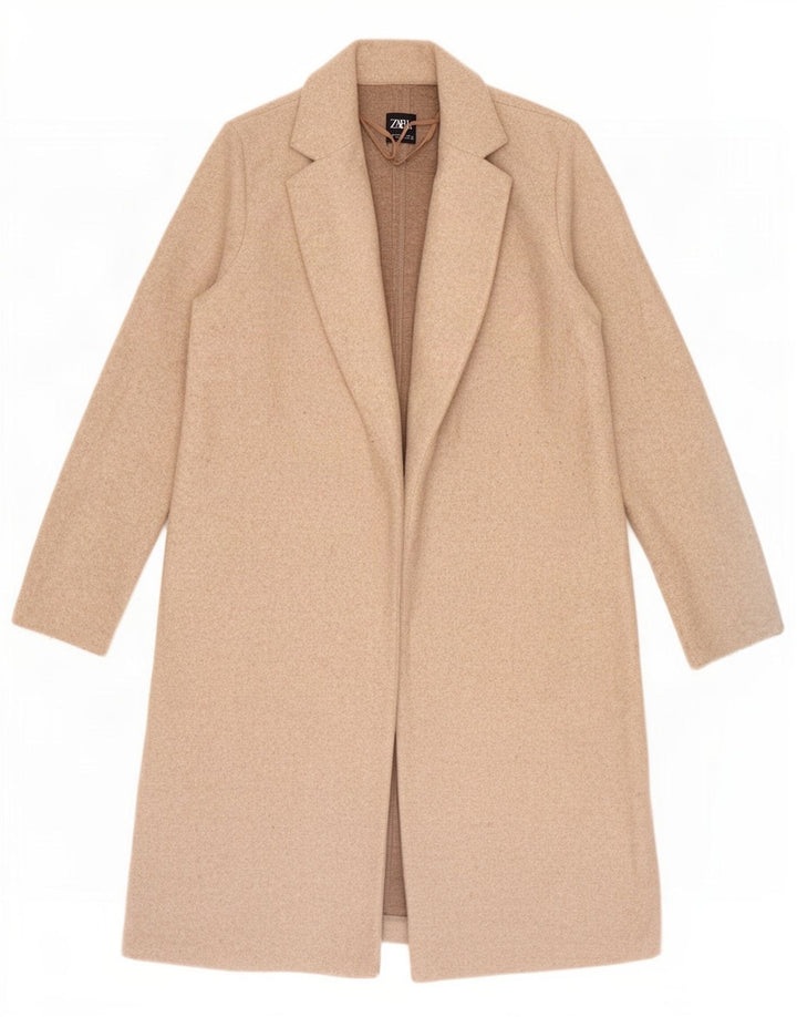 Zara Γυναικείο Πανωφόρι UK 14 Medium Beige Polyester