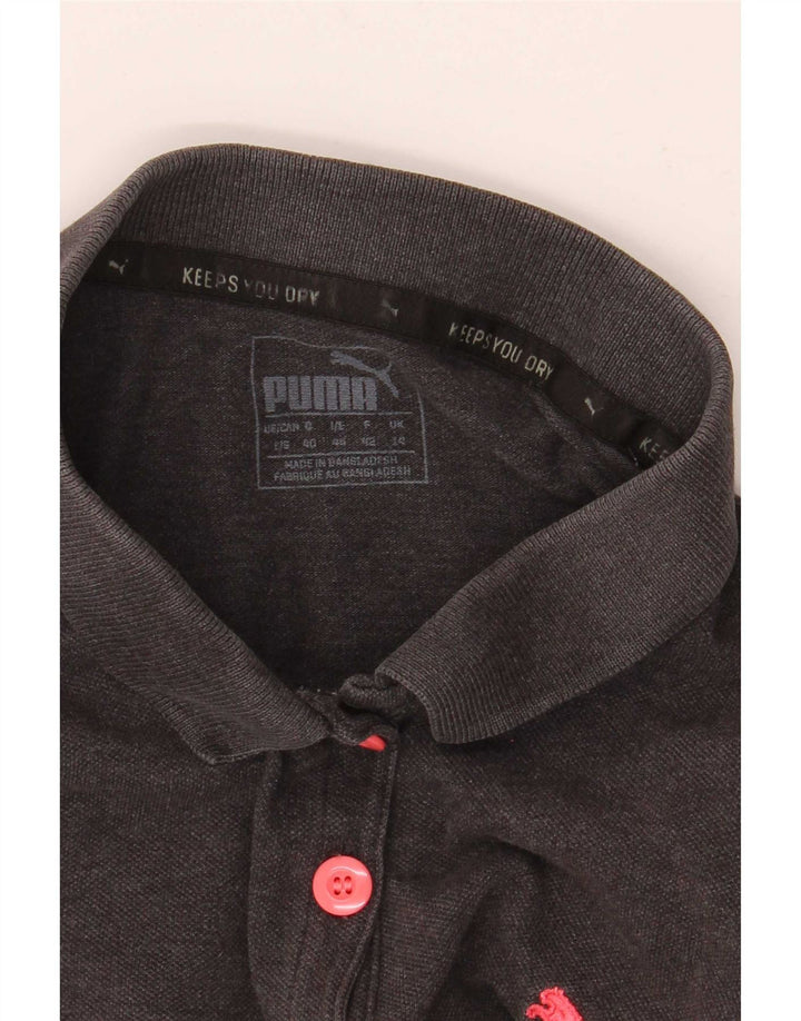 Puma Γυναικείο κοντομάνικο μπλουζάκι πόλο με κανονική εφαρμογή UK 14 Medium Grey