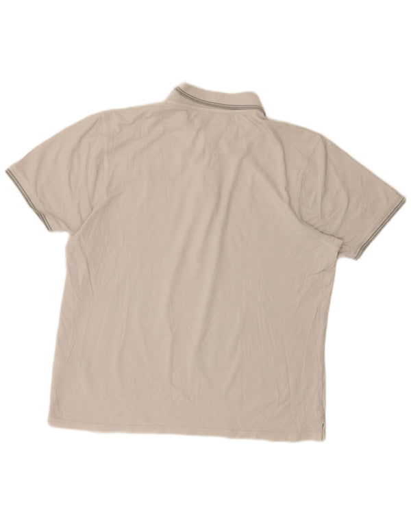 Avirex Mens Polo Shirt 2XL White Striped Cotton