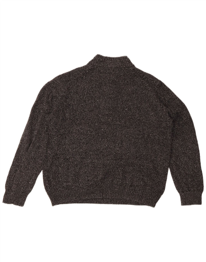 Izod γυναικείο πουλόβερ με κουμπιά λαιμόκοψη UK 20 2XL ακρυλικό γκρι