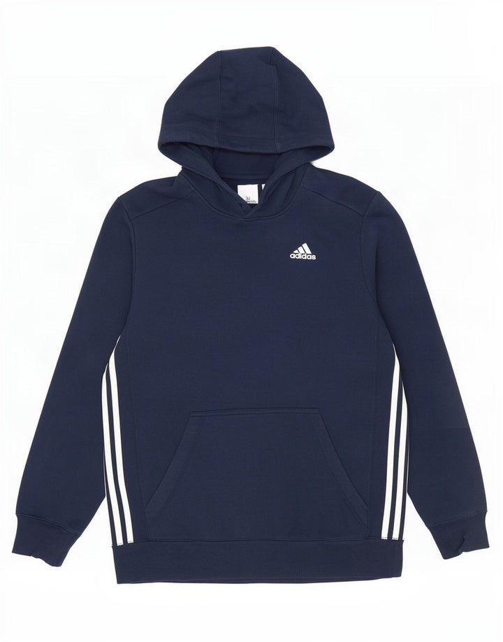 Adidas Ανδρικό φούτερ με κουκούλα, μεσαίο μπλε βαμβακερό